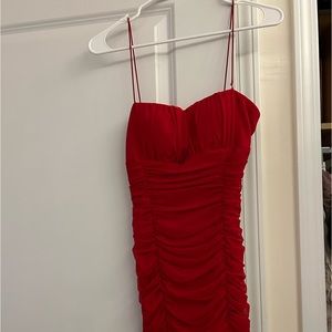 Macys Red form fitting mini dress. Size 8